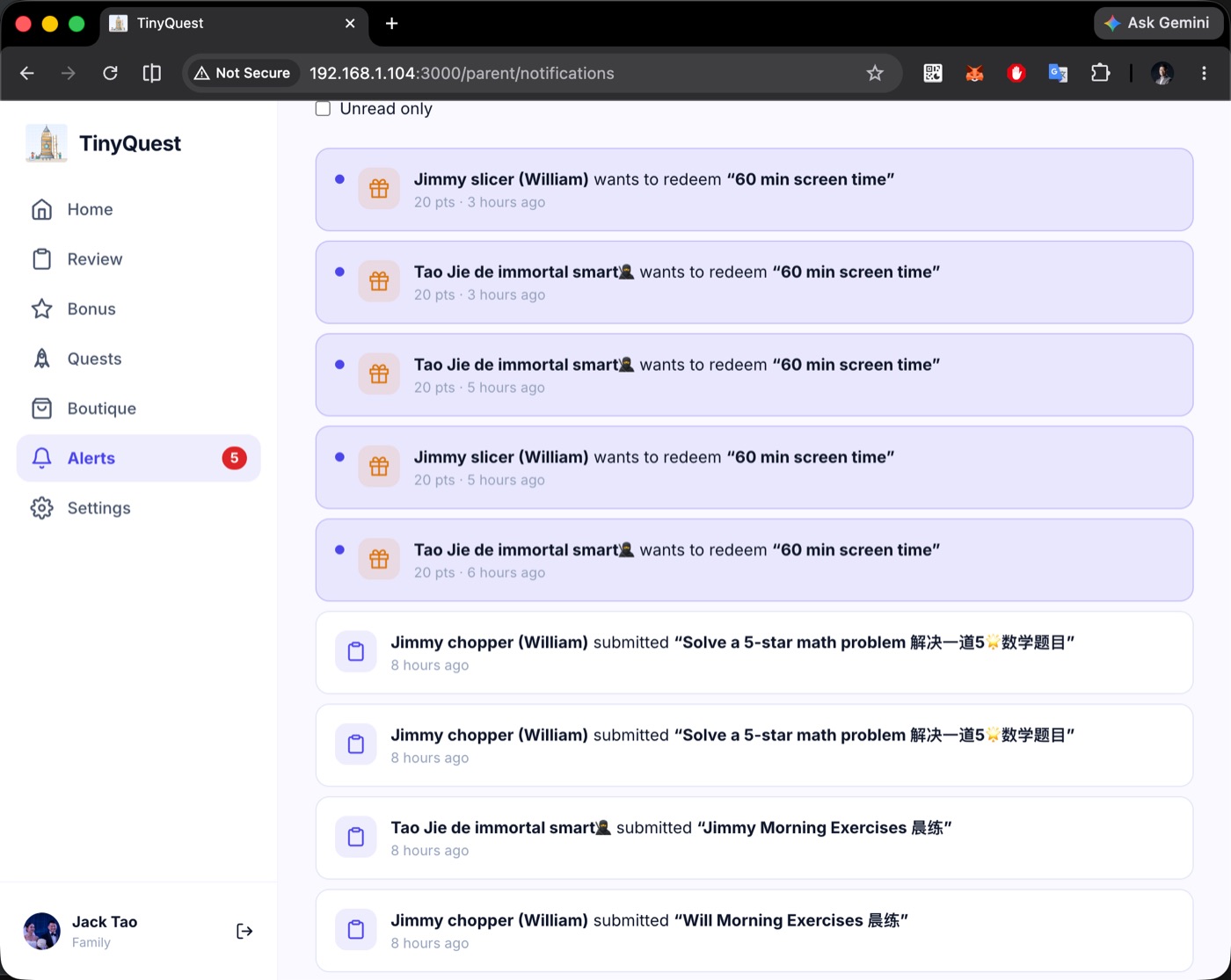 Notifications — approvals, submissions, and updates